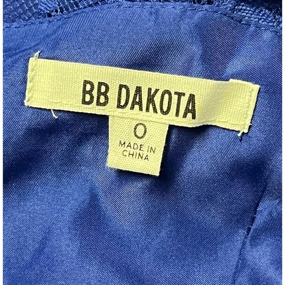BB Dakota Dress 0 Royal Blue Fit & Flare Mini Cap‎ Sleeve Floral Elegant HOCO - Picture 10 of 11